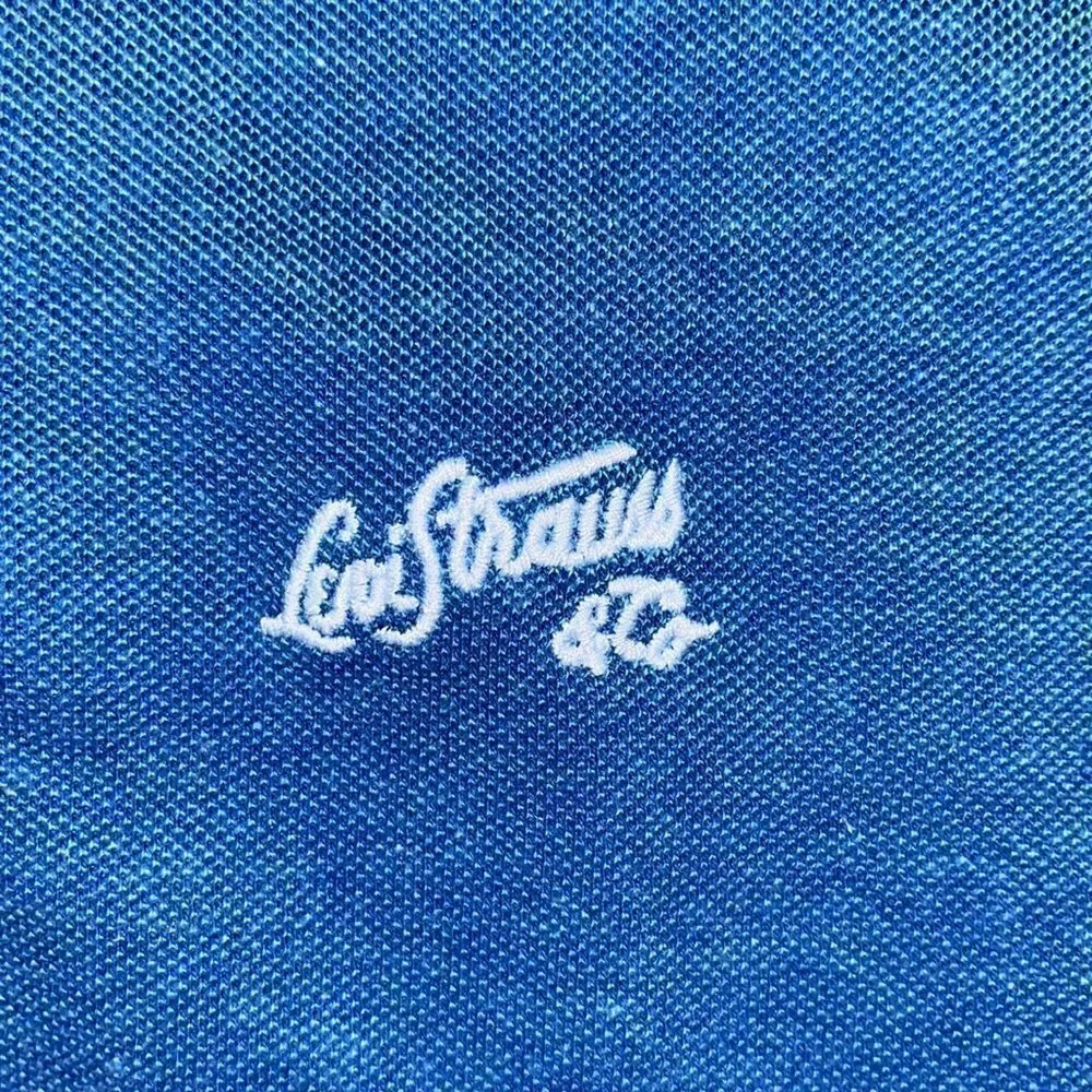 Rare Retro Blue Vintage Brasil Levis Golf Polo Tennis Shirt L vintage old school